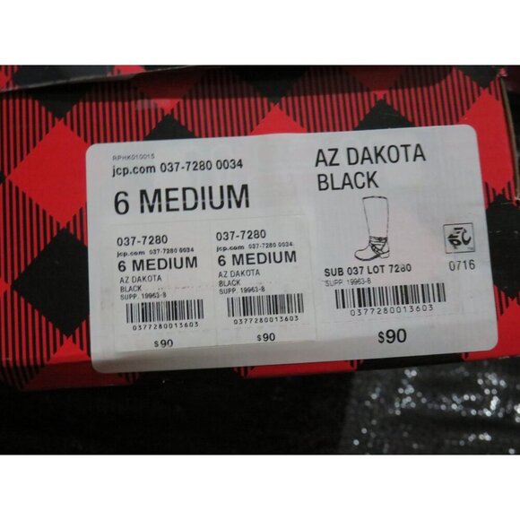 Arizona Jeans Dakota Black Leather Buckle Embellished Riding Boots Memory Foam - Picture 6 of 9